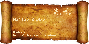 Meller Andor névjegykártya